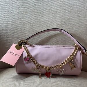 Juicy Couture Light Pink Shoulder Bag with Gold Chain